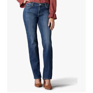 Lee Relaxed Fit Jeans Straight Leg Women's Size 14 Short Blue Jaded High-Rise